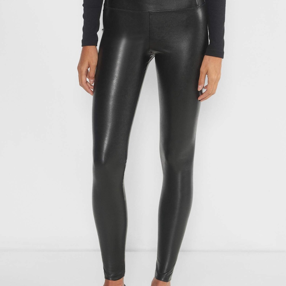 Aritzia Black Faux Leather Leggings
